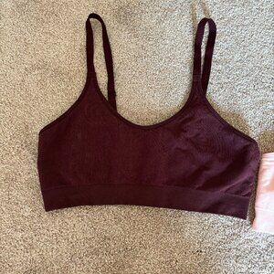 Bombas Women's Seamless Scoop Bralette Size L/XL Cherry Chocolate NWOT